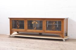 アンティーク家具　アンティーク　透かし彫りがおしゃれな古いナラ材の高級本棚