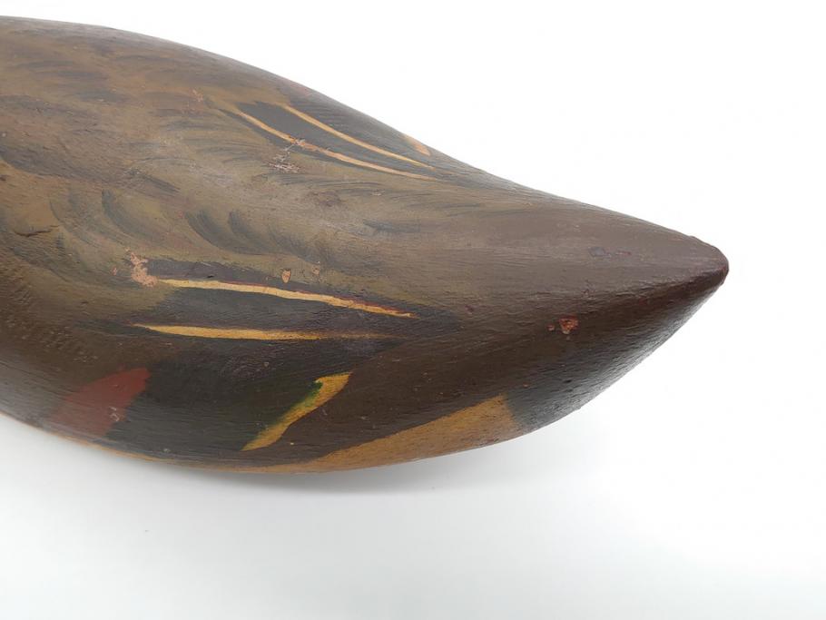 1940年代　フランス　つぶらな瞳が可愛らしい木製デコイ2羽セット(つがい、鴨、置物、置き物、模型、ディスプレイ、インテリア)(R-061887)