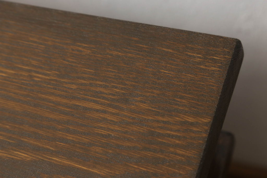 アンティーク家具　ナラ材製　上手物　組立式　立派な佇まいの木製両袖デスク(ワークデスク、オフィスデスク、机、在宅ワーク、在宅用)(R-061571)