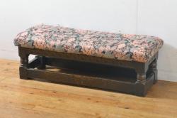 和製アンティーク　使い込まれた風合いが味わい深いチャーチベンチ(長椅子、木製ベンチ、ベンチ)(R-068604)