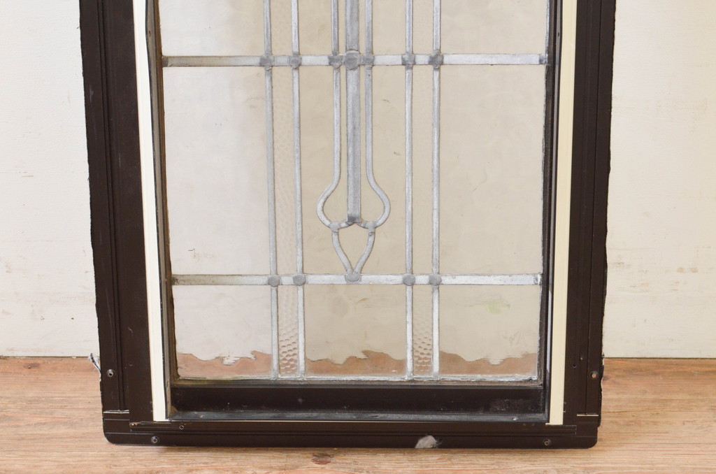 アンティーク建具　レトロな空間作りにおすすめなステンドグラス窓1枚(引き戸、ガラス戸、ガラス窓、ガラス扉、FIX、フィックス、嵌め殺し)(R-069598)
