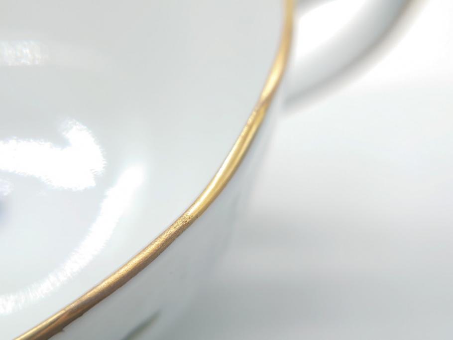 ヘレンド　ハンガリー　HEREND HVNGARY　HANDPAINTED　ロスチャイルド・バード　トリオ　美しい金彩の飾りで縁取られたエレガントな皿&カップ&ソーサー(HUNGARY、プレート、C&S)(R-062106)