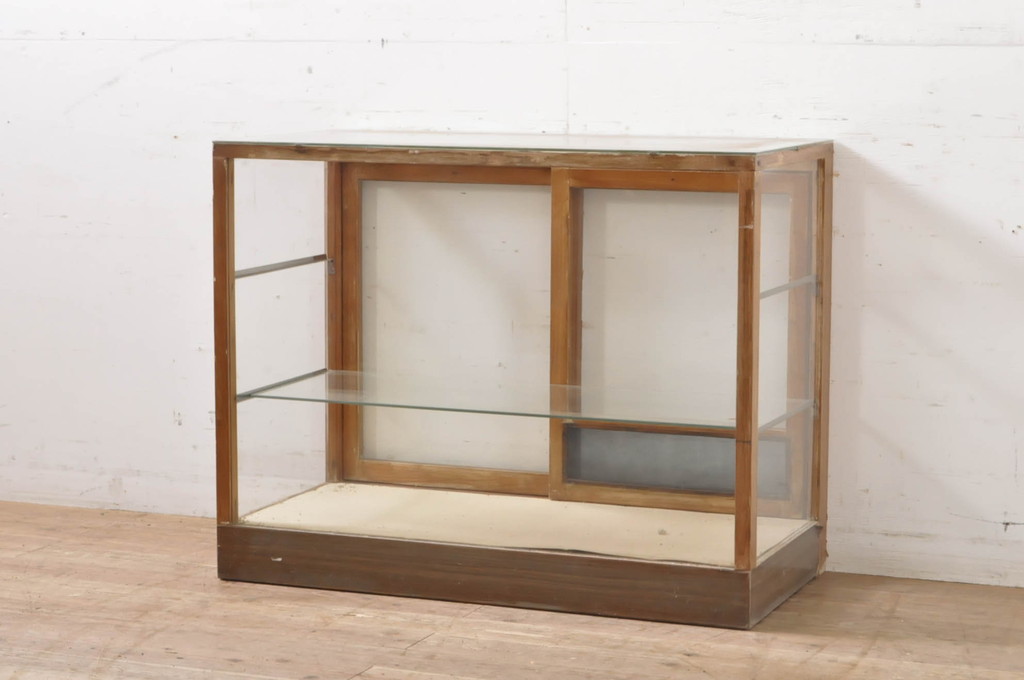 和製ビンテージ レトロな雰囲気を醸し出す木枠のガラスケース(Gケース 