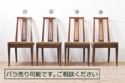 中古　伝統工芸　軽井沢彫り　意匠を凝らした美しいダイニングチェア(3)