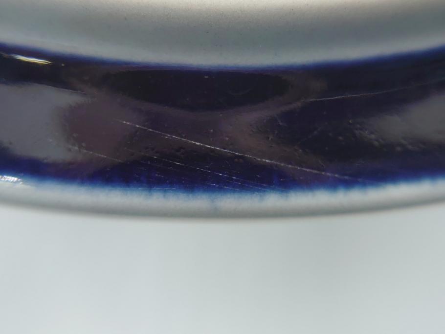 ARABIA FINLAND　アネモネ　Ulla Procope(ウラ・プロコッペ)　約23cm　青のアネモネが大胆に描かれた存在感のあるボウル(アラビア、フィンランド、Anemone、Sモデル、北欧食器)(R-062167)