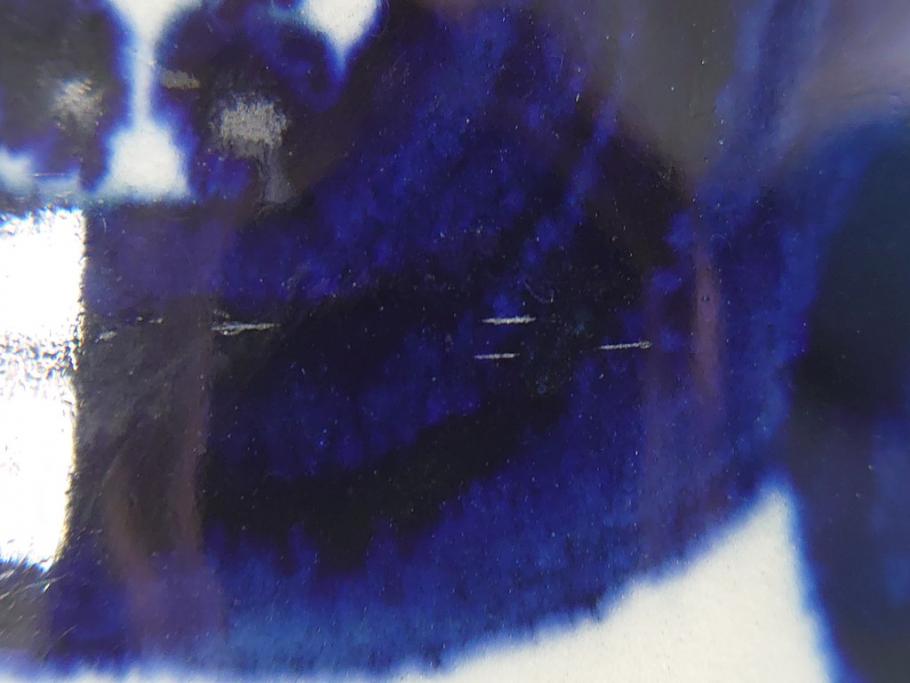 ARABIA FINLAND　アネモネ　Ulla Procope(ウラ・プロコッペ)　約23cm　青のアネモネが大胆に描かれた存在感のあるボウル(アラビア、フィンランド、Anemone、Sモデル、北欧食器)(R-062167)