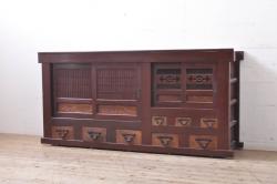 アンティーク家具　和製アンティーク　唐木材製　小振りな飾り棚(陳列棚、違い棚)