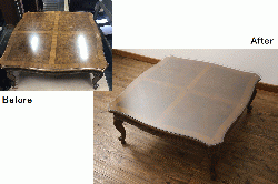 ラフジュ工房オリジナル　鉄脚　ウォールナット材製折りたたみテーブル(作業台)(2)