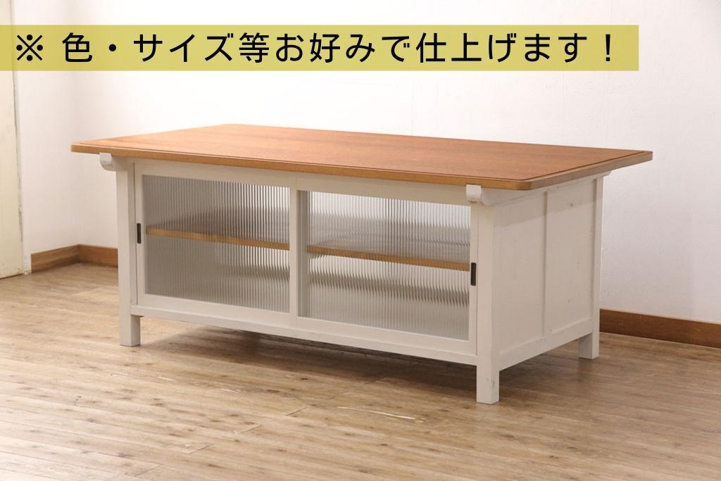 オーダー注文・受注生産商品】戸棚付き作業台(カウンターテーブル、収納棚) | ラフジュ工房