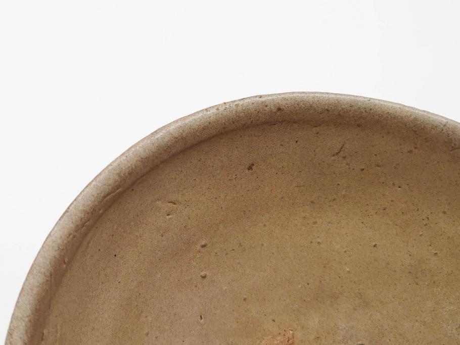 時代物　高麗　時を経た風合いが味わい深い蕎麦茶碗(そば、茶道具、茶器、和食器、共箱付き)(R-070229)