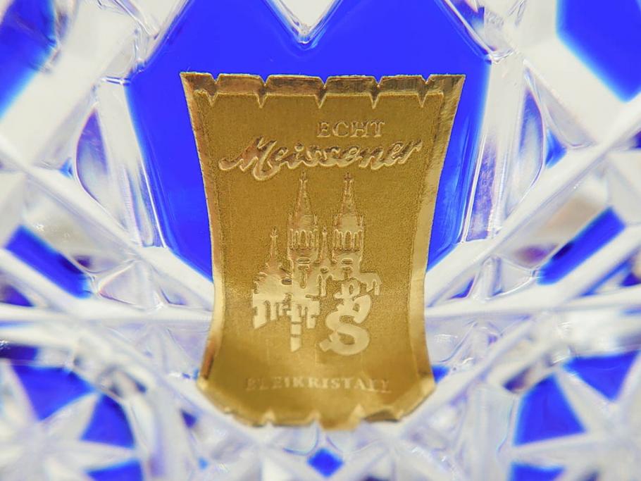 ドイツ　マイセン　Meissen　マイセンクリスタル　アラビアンナイト　美しいデザインが幻想的な空間を演出する花瓶(MEISSENER BLEIKRISTALL、カットガラス、フラワーベース、花器、花入、箱付き)(R-070268)