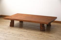 中古　栃の木一枚板　木の温もりを存分に感じられる座卓(ローテーブル、センターテーブル)(R-058483)