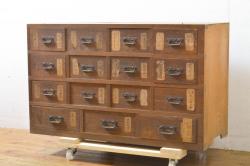 アンティーク家具　アンティーク　歯医者さんの古い往診箱(小引き出し、裁縫箱)