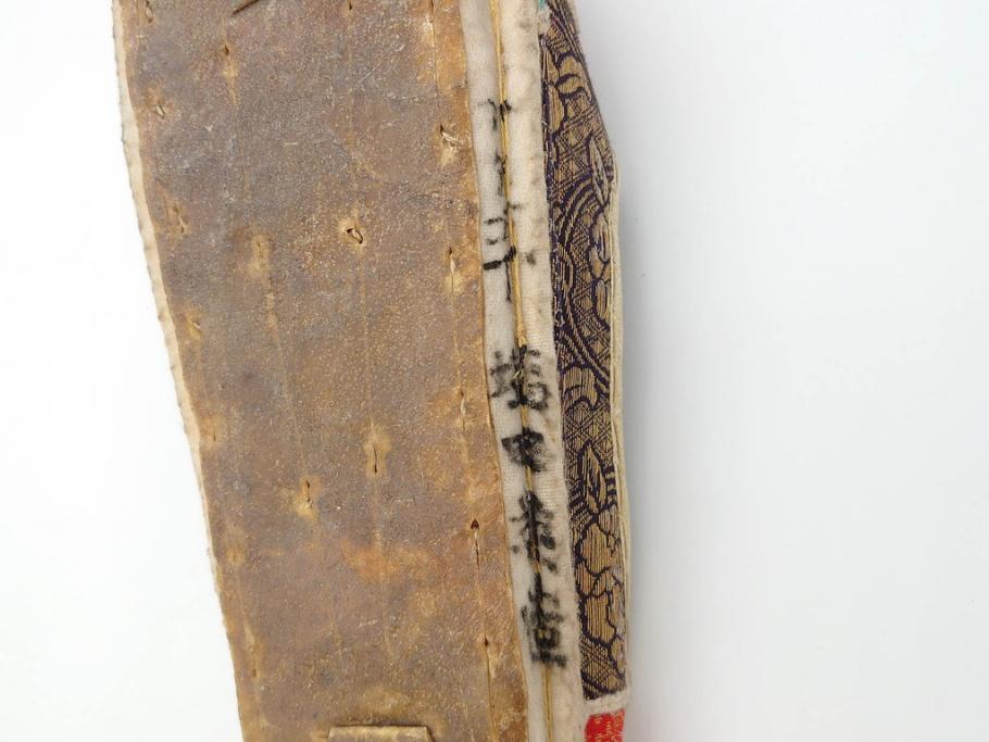 明治期　金襴製　履き物　沓(靴、くつ、仏教、僧侶、装東)(R-070235)