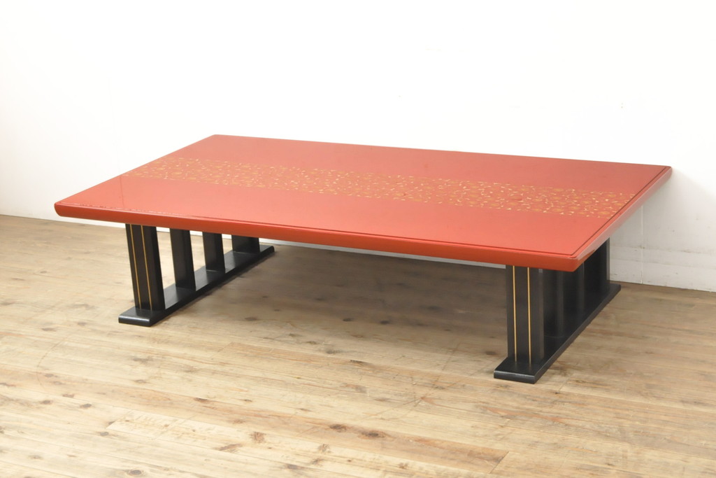朱塗りの和テーブル - テーブル