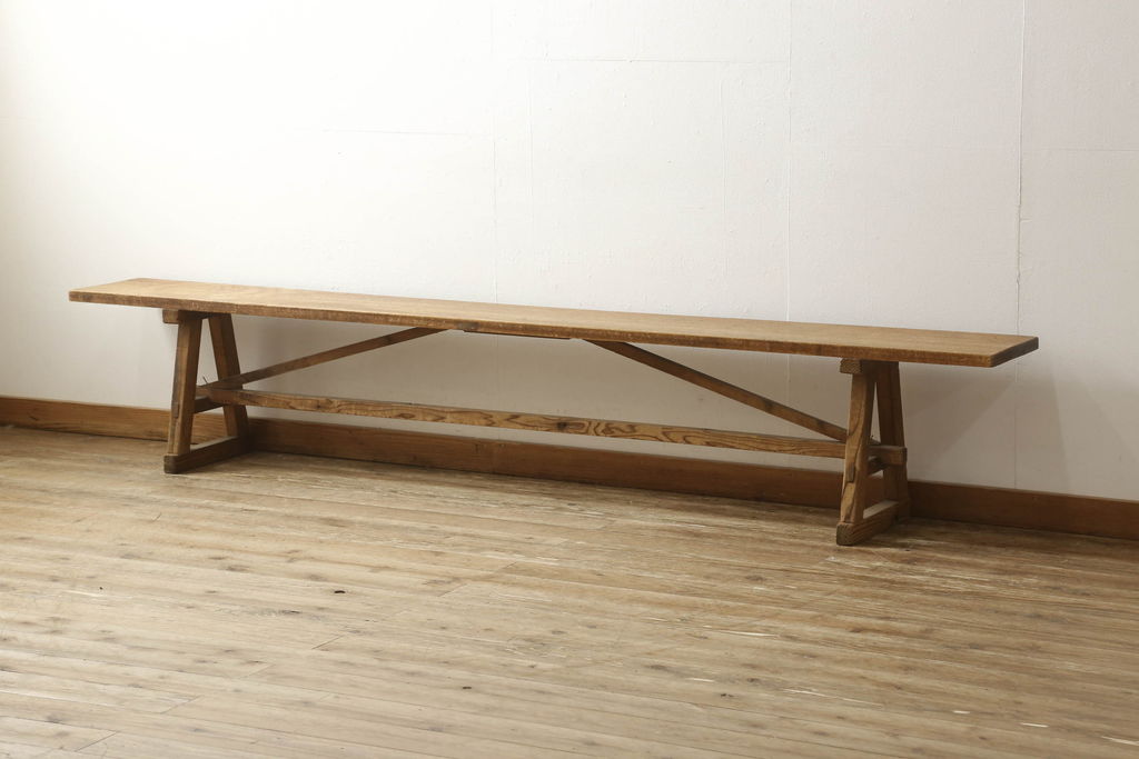 アンティーク　ベンチチェアー　木製　ガーデニング　素朴なベンチ