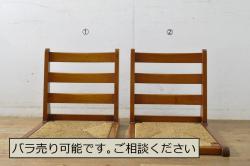和製ビンテージ　ビーチ材　柏木工　凝った装飾が魅力的なウィンザーチェア2脚セット(ウインザーチェア、アームチェア、かしわ木工、KASHIWA、スピンドルバック、椅子、ヴィンテージ)(R-064898)