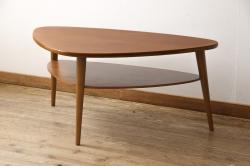 北欧ビンテージ　チーク材　ナチュラルなお部屋づくりに取り入れたいセンターテーブル(ローテーブル、ヴィンテージ)(R-054417)