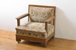 アンティーク家具　フランスアンティーク　マホガニー材　優雅な佇まいが魅力のバルーンバックチェア(椅子、ダイニングチェア)(R-041174)