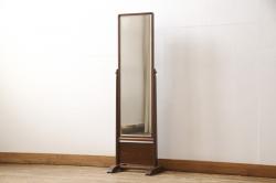 中古　松本民芸家具　シンプルなデザインで取り入れやすい置き型ミラー(鏡、卓上ミラー、置き鏡)(R-072386)
