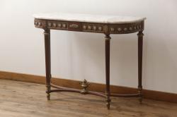 中古　美品　スペイン高級家具　MUARVA S.L.　繊細で華やかな装飾が魅力の小振りなコンソールテーブル(サイドテーブル、花台、飾り台)(R-066485)