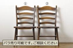 和製アンティーク　レトロな佇まいが魅力の木製ベンチ(長椅子、長イス、板座チェア、2人掛け、3人掛け)(R-066866)