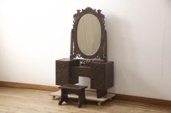 ペイント家具　イギリスビンテージ　ERCOL(アーコール)　希少!淡いカラーが優しげな雰囲気のラダーバックアームチェア(ダイニングチェア、椅子)(R-038880)