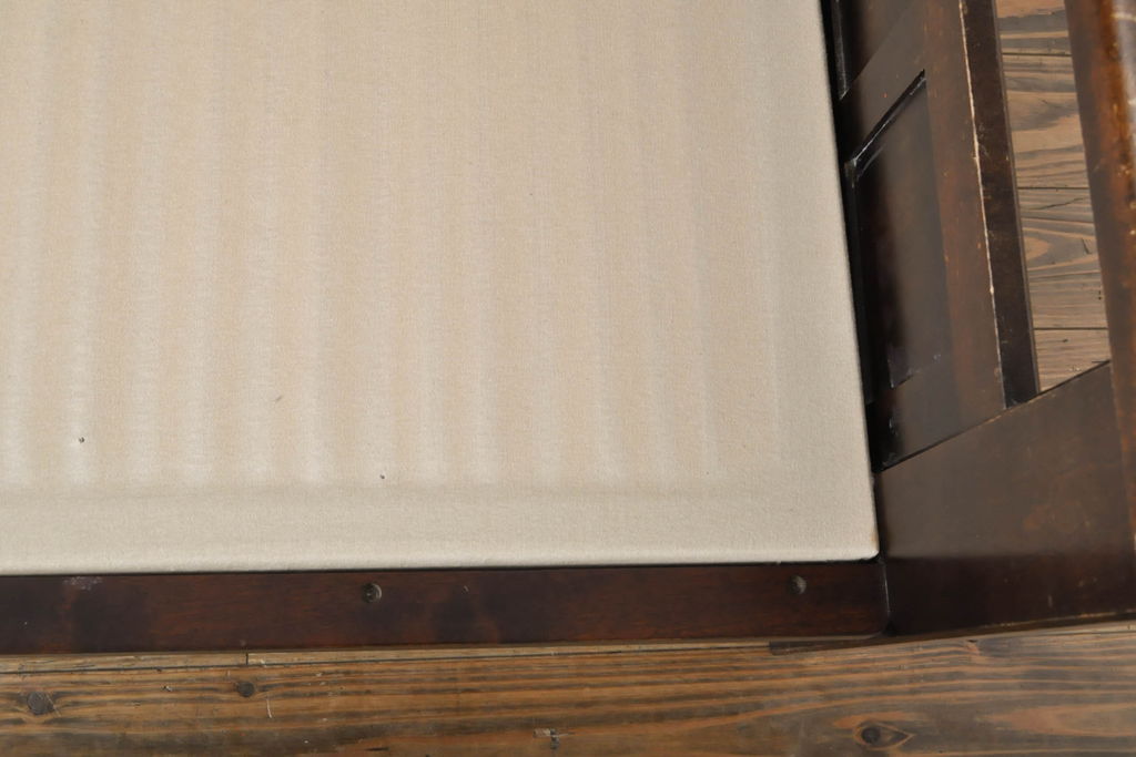 中古　美品　北海道民芸家具　セパレートスタイル　希少な絶版品!和モダンな木製フレームの3人掛けソファ(ベンチ、アームソファ、3Pソファ)(R-061471)