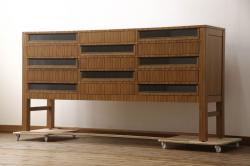 アンティーク雑貨　古い学校 昭和レトロな木製サイドテーブル(平机)(3)