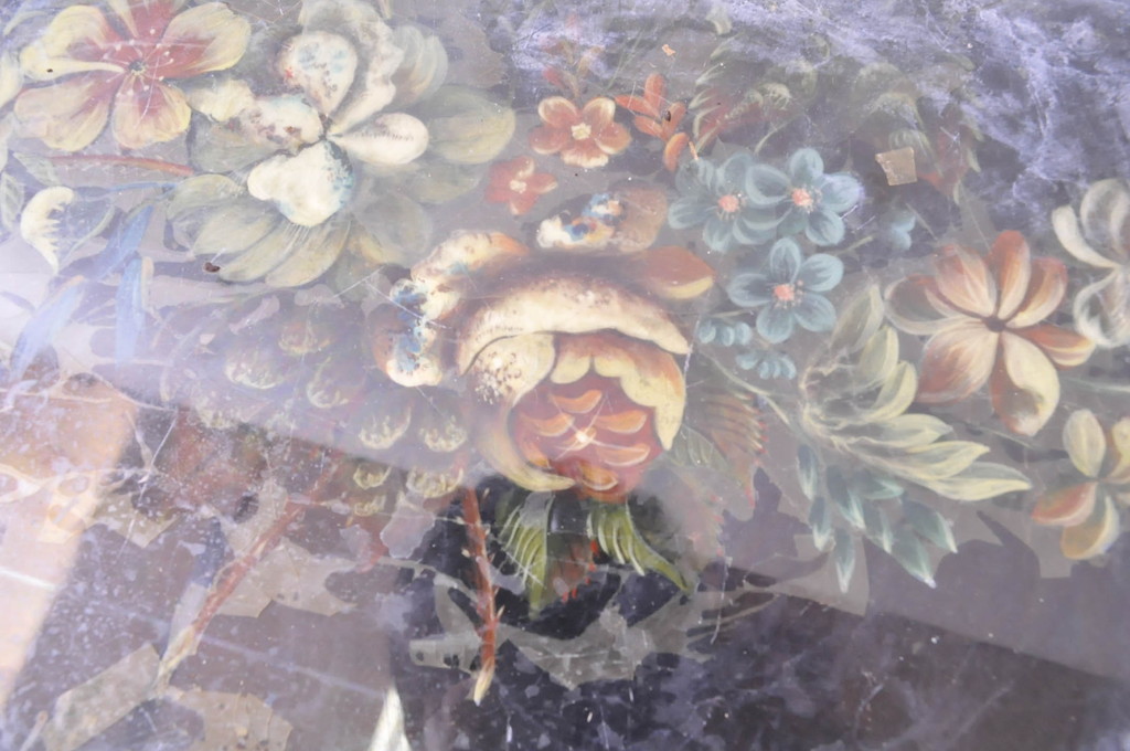 中古　MAITLAND SMITH(メートランドスミス)　エレガントで豪華絢爛な花柄デザインが魅力的なコンソールテーブル(サイドテーブル、飾り棚、花台、店舗什器)(定価約60万円)(R-069270)