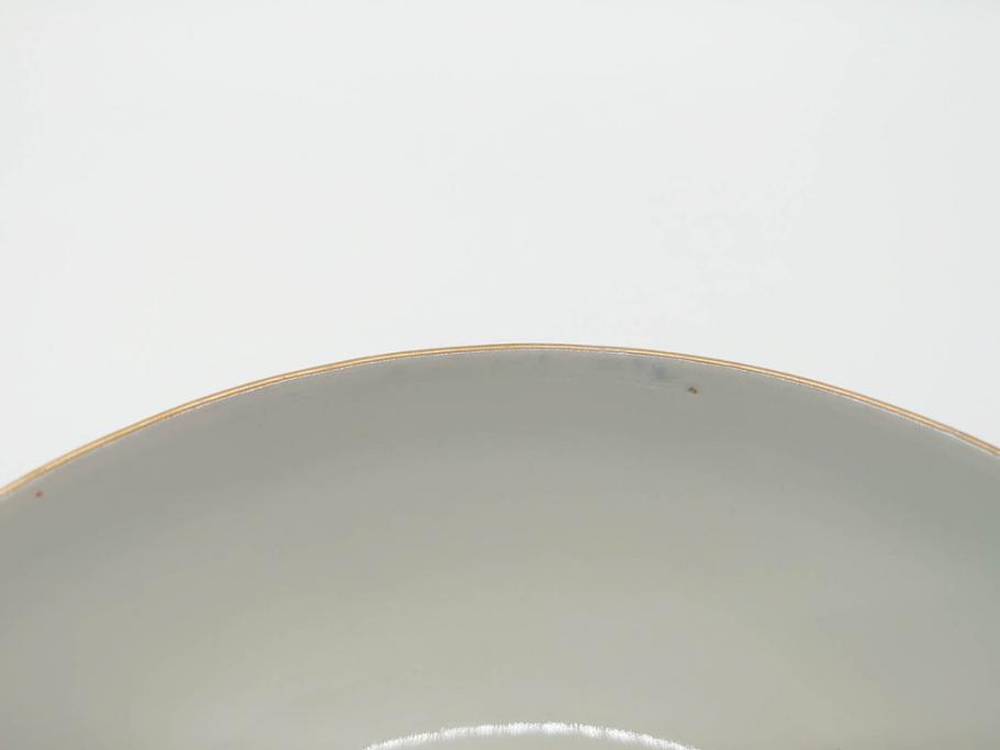 幕末〜明治期　伊万里　金彩　約14cm　4.4寸　華やかな色絵が食卓に彩を与える蓋付き茶碗3客セット(獅子、松竹、和食器、四寸四分)(R-070635)