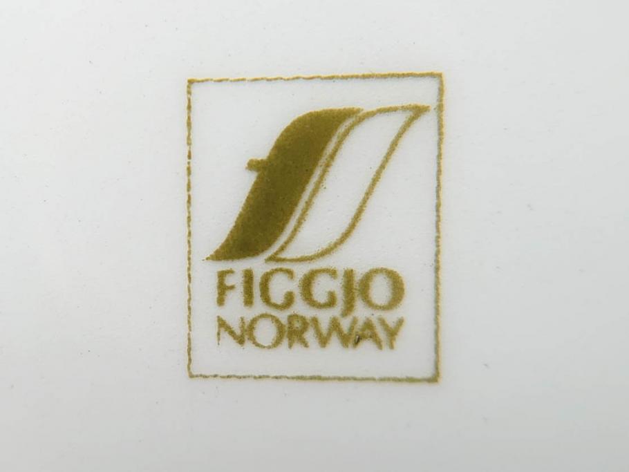 Figgjo(フィッギオ)　Market(マーケット)　可愛らしいデザインが食卓のアクセントになるカップ&ソーサー2客・プレート2枚・バターケースセット(C&S、皿、北欧食器、Turi design)(R-070646)