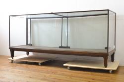 ベルギーアンティーク　オーク材　特大　上品な佇まいが魅力のガラスケース(ショーケース、飾り棚、陳列棚)(R-063512)