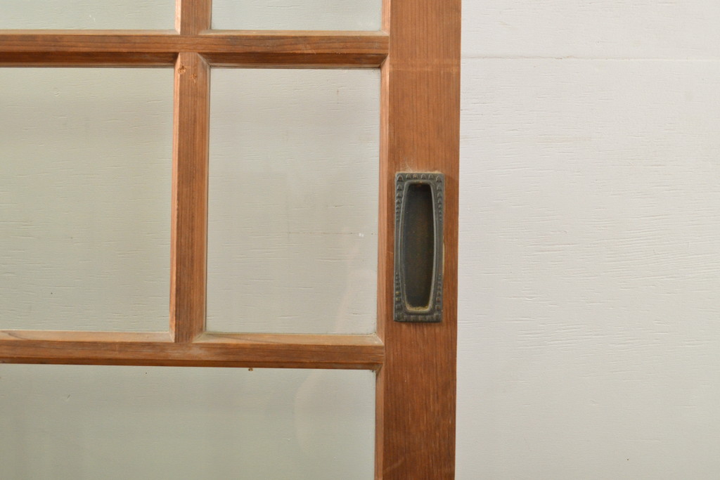 アンティーク建具　ノスタルジックな雰囲気が魅力の大正ロマン高級ガラス戸4枚セット(引き戸、建具)(R-063673)