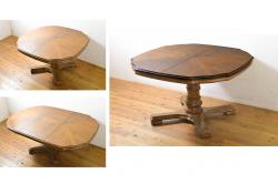 アンティーク家具　昭和中期　ナラ材　クラシカルなデザインの小振りなサイドテーブル(リビングテーブル、花台)