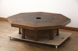 中古　美品　arflex(アルフレックス)　MONTAGNA(モンターニャ)　W字型の脚のデザインがお洒落なセンターテーブル(ガラステーブル、ローテーブル、カクテルテーブル、カフェテーブル)(定価約20万円)(R-064881)