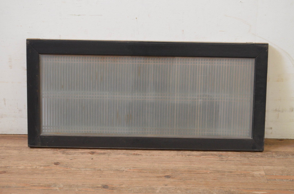 アンティーク建具　和の趣溢れる片面ガラス筬欄間1枚(明かり取り、明り取り、オサランマ、格子欄間)(R-069406)