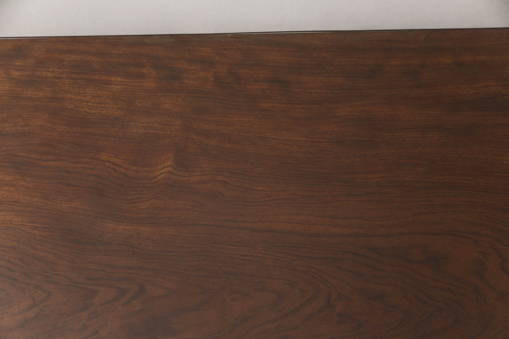 和製ビンテージ　花梨(カリン)材　ガラス天板付き　和モダンデザインのシンプルな1枚板座卓(ローテーブル、リビングテーブル、センターテーブル、一枚板、ヴィンテージ)(R-070444)