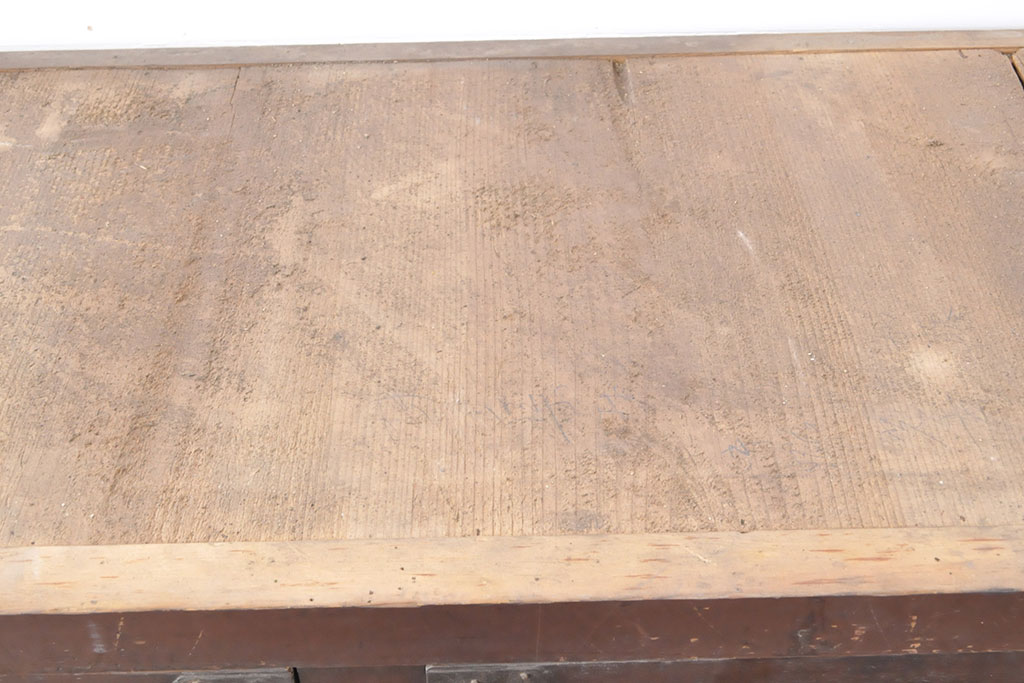 アンティーク家具　古民具　ヒノキ材　引き出し15杯!六尺サイズの収納箪笥サイドボード(水屋箪笥、テレビ台、チェスト、整理たんす)(R-036635)