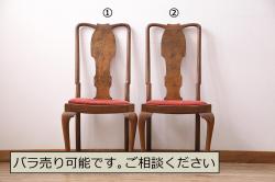 アンティーク家具　大正ロマン　ナラ材　エレガントな佇まいのアンティークチェア(ダイニングチェア、椅子)