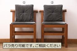 和製アンティーク　昭和初期　素朴な風合いがレトロな木製長椅子(木製ベンチ、椅子、イス、板座チェア)(R-060200)