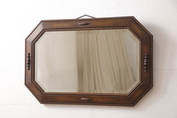 イギリスアンティーク　オーク材　クラシカルな佇まいのウォールミラー(壁掛け鏡)(R-053314)