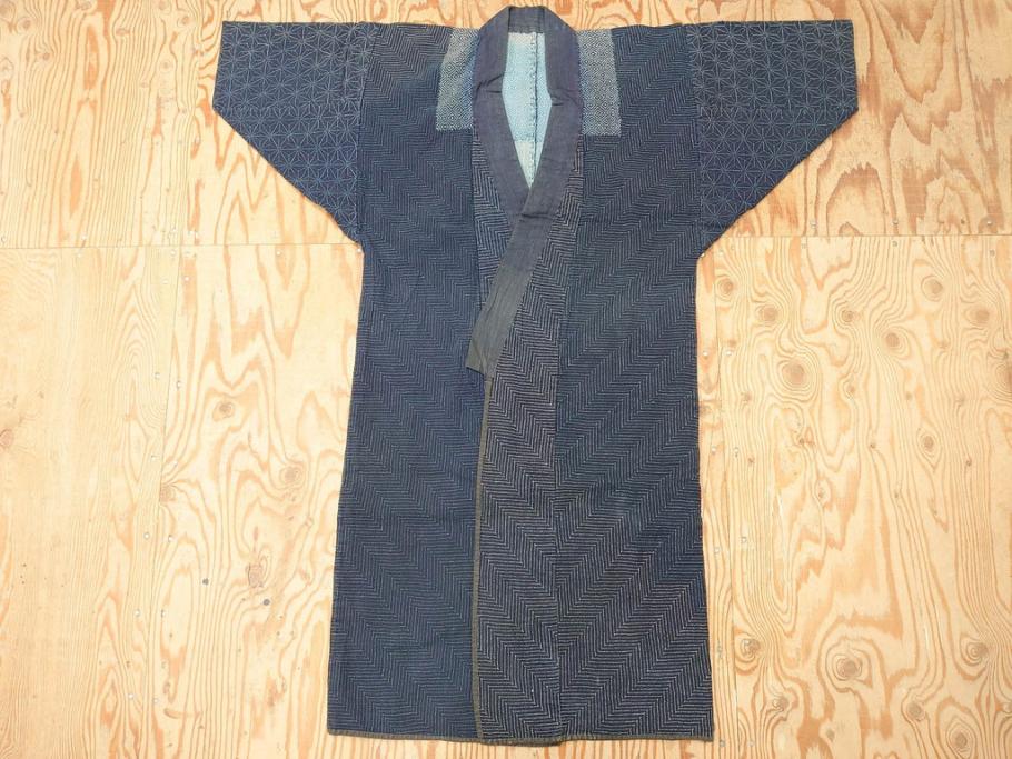 江戸～明治期 時代物 刺子 野良着(半纏、刺し子、鉄砲袖、古布、藍染 