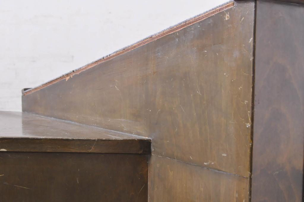 和製ビンテージ　昭和レトロ　ノスタルジックな雰囲気漂う古い教会の教壇(教台、説教台、カウンターテーブル、ヴィンテージ)(R-068582)