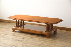 和製ビンテージ　希少な絶版品　北海道民芸家具　#477　上品な佇まいが魅力のダイニングテーブル(エクステンションテーブル、伸長式テーブル、拡張式テーブル、4人掛け、6人掛け、食卓、ヴィンテージ)(R-067240)