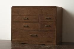 アンティーク家具　昭和初期　桑材　懐かしさ溢れる木製の裁縫箱(ソーイングボックス、小引き出し)(R-040758)