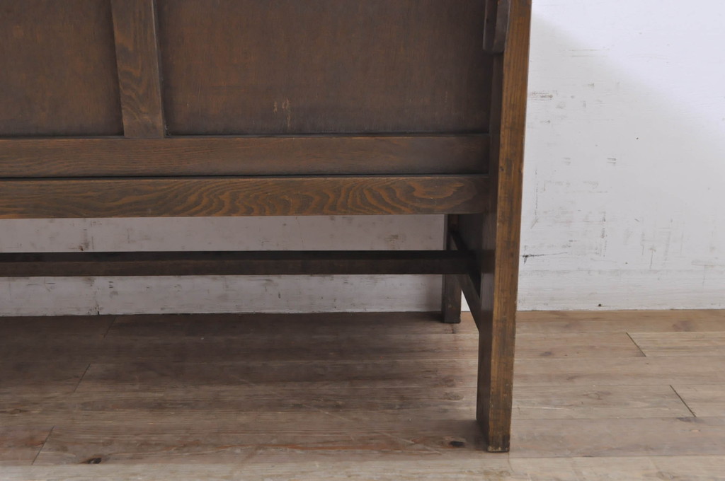 和製アンティーク　使い込まれた風合いが味わい深いチャーチベンチ(長椅子、木製ベンチ、ベンチ)(R-068602)