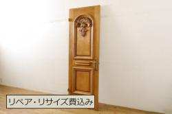 レトロ建具　昭和レトロ　昭和中期　木味が魅力のシンプルな引き戸2枚セット(板戸、雨戸)(R-040512)