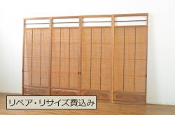 アンティーク建具　昭和初期　和の風情漂う素朴で味わい深い杉材製のドア(扉、建具)(R-048221)