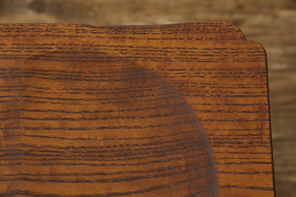 中古　美品　国産工芸家具　総栗材　小物収納ができる漆塗りの引き出し付きスツール(小引き出し、サイドテーブル、椅子、イス、板座チェア)(R-059188)
